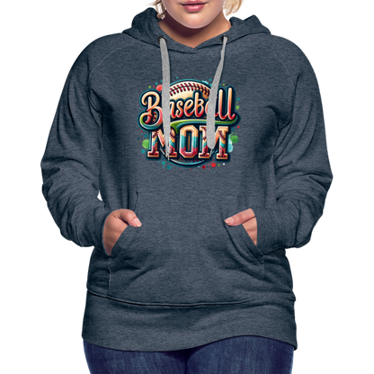 Baseball Mom Premium Hoodie - heather denim