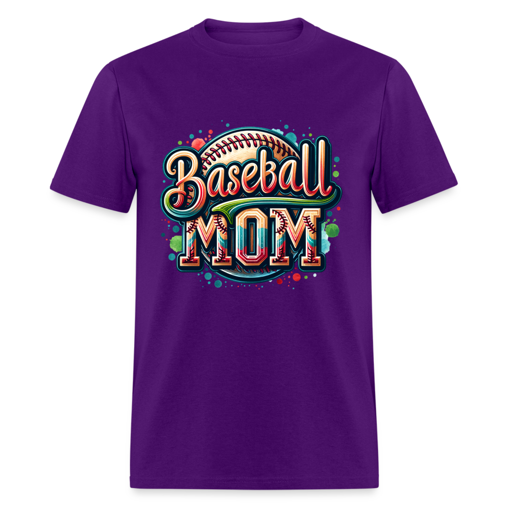 Baseball Mom T-Shirt - purple