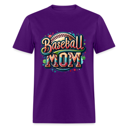 Baseball Mom T-Shirt - purple