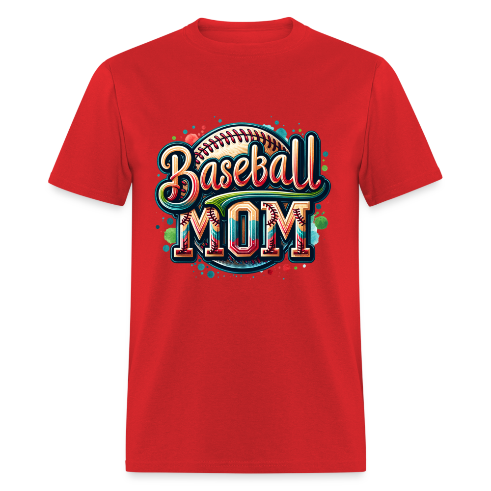 Baseball Mom T-Shirt - red