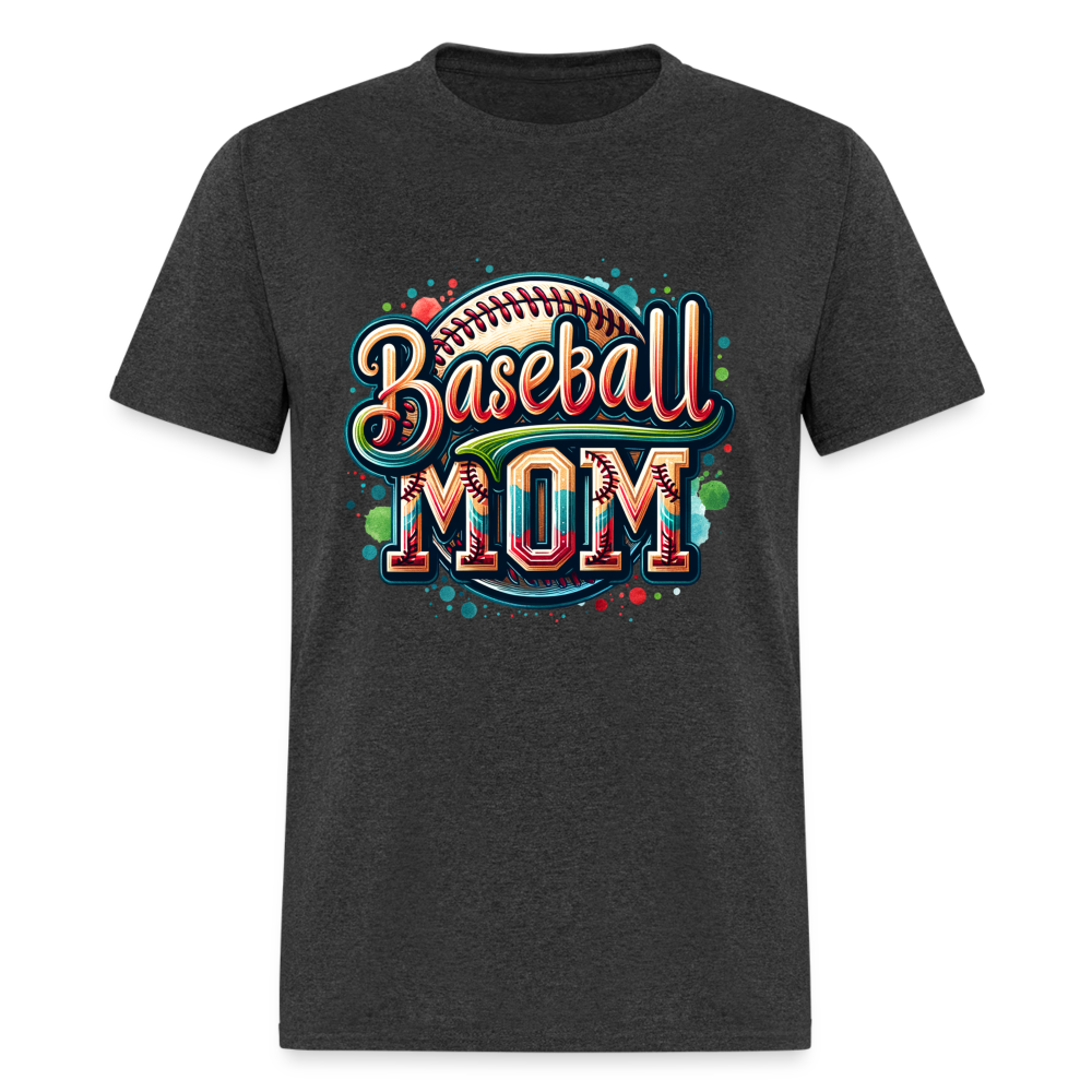 Baseball Mom T-Shirt - heather black