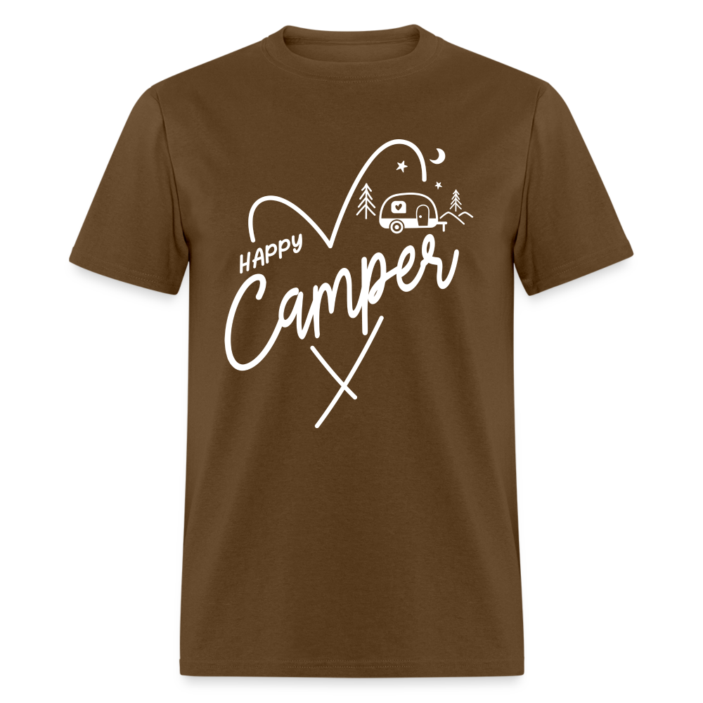 Happy Camper T-Shirt (Love Camping in Nature) - brown