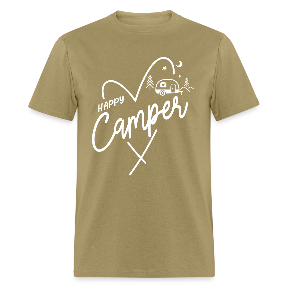 Happy Camper T-Shirt (Love Camping in Nature) - khaki