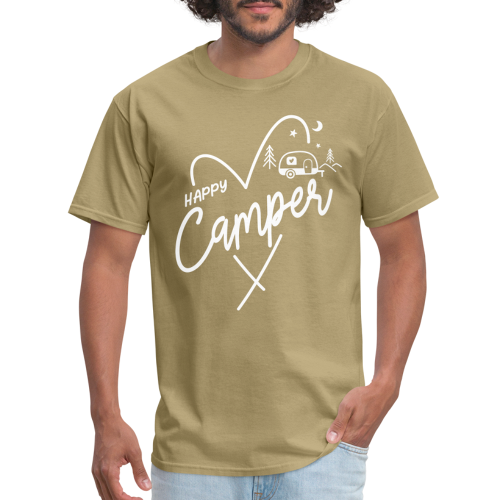 Happy Camper T-Shirt (Love Camping in Nature) - khaki