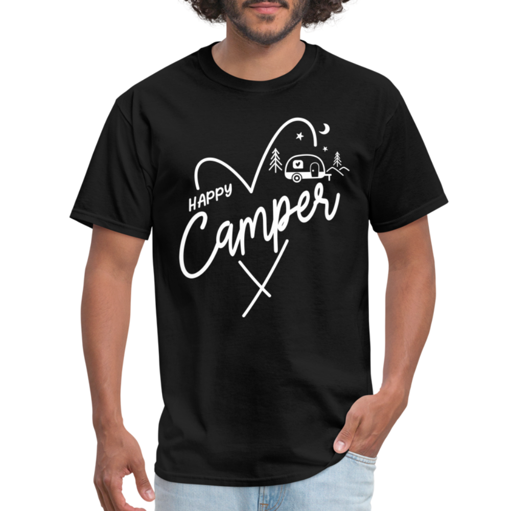 Happy Camper T-Shirt (Love Camping in Nature) - black