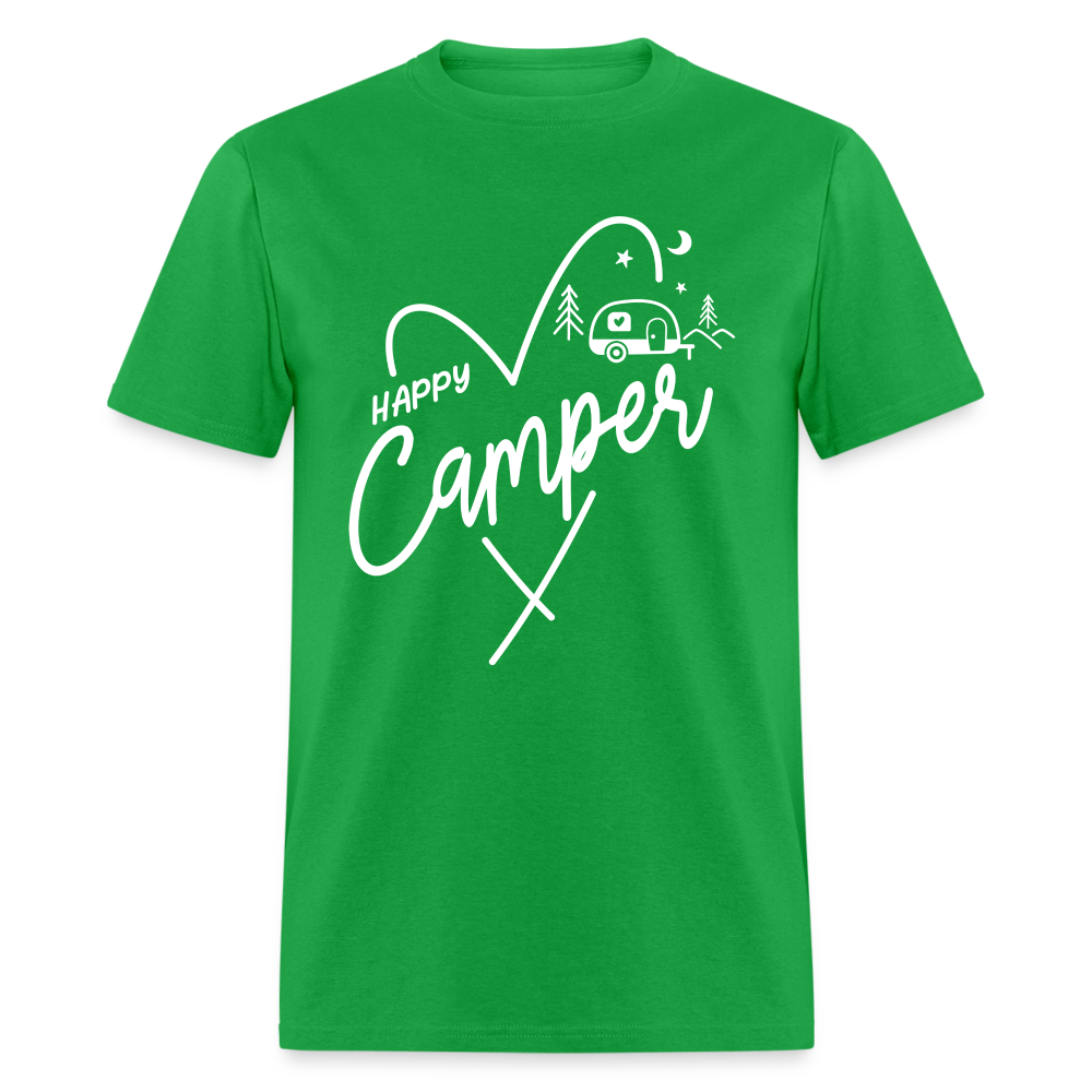 Happy Camper T-Shirt (Love Camping in Nature) - bright green