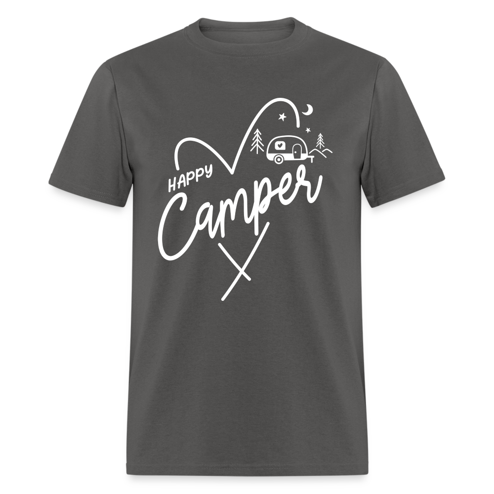 Happy Camper T-Shirt (Love Camping in Nature) - charcoal