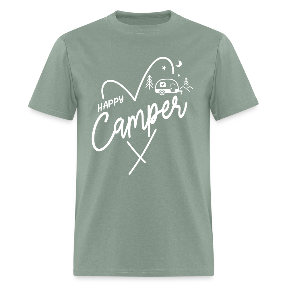Happy Camper T-Shirt (Love Camping in Nature) - sage