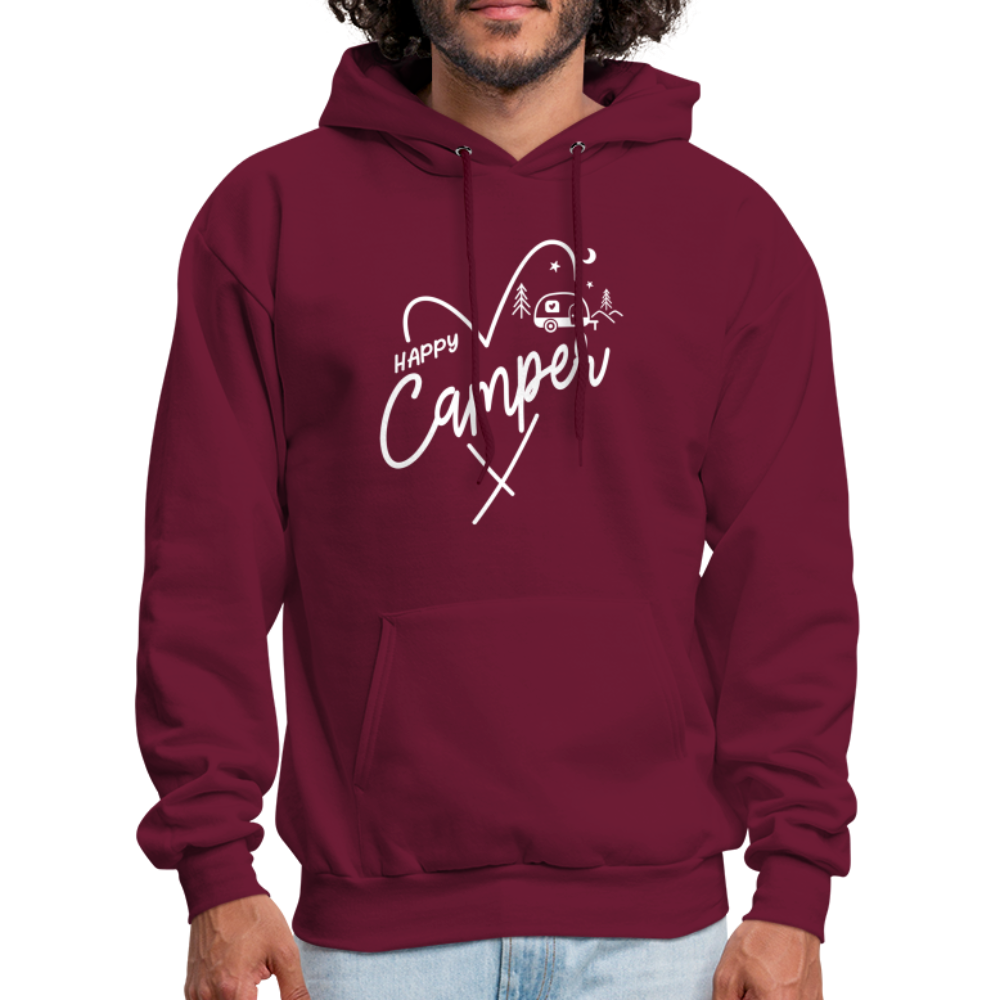 Happy Camper Hoodie (Love Camping in Nature) - burgundy