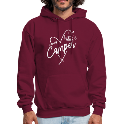 Happy Camper Hoodie (Love Camping in Nature) - burgundy