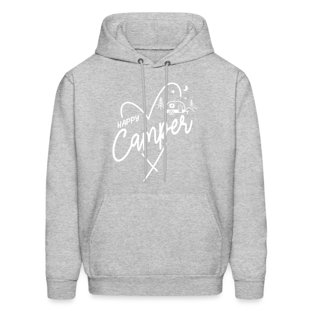 Happy Camper Hoodie (Love Camping in Nature) - heather gray