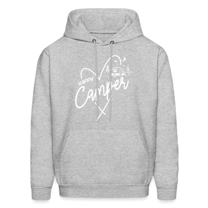 Happy Camper Hoodie (Love Camping in Nature) - heather gray