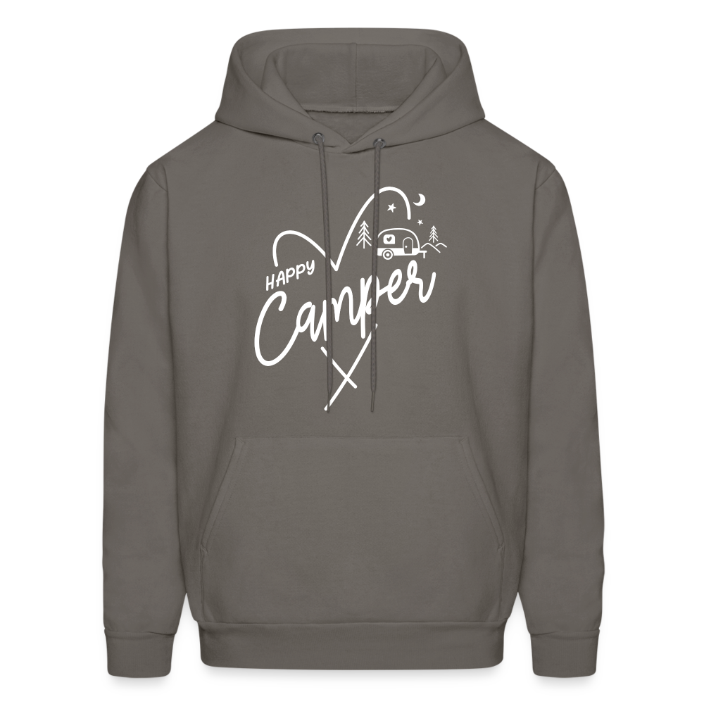 Happy Camper Hoodie (Love Camping in Nature) - asphalt gray