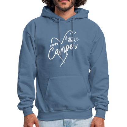 Happy Camper Hoodie (Love Camping in Nature) - denim blue