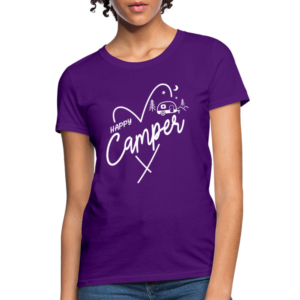 Happy Camper Women's T-Shirt (Love Camping in Nature) - purple