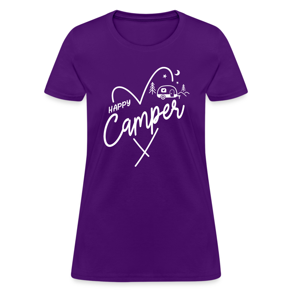 Happy Camper Women's T-Shirt (Love Camping in Nature) - purple