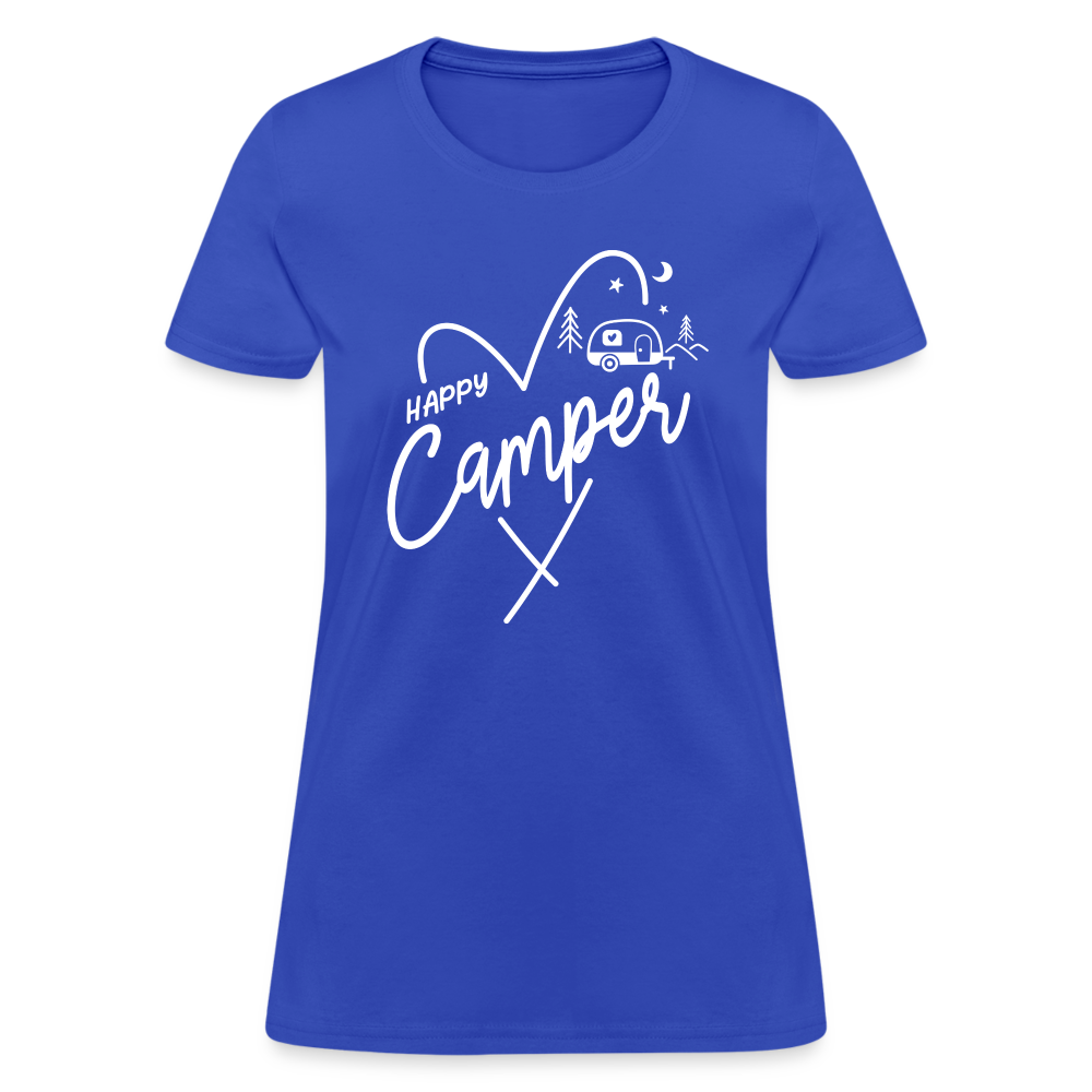 Happy Camper Women's T-Shirt (Love Camping in Nature) - royal blue