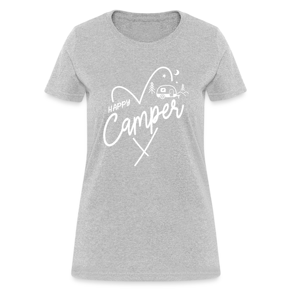 Happy Camper Women's T-Shirt (Love Camping in Nature) - heather gray