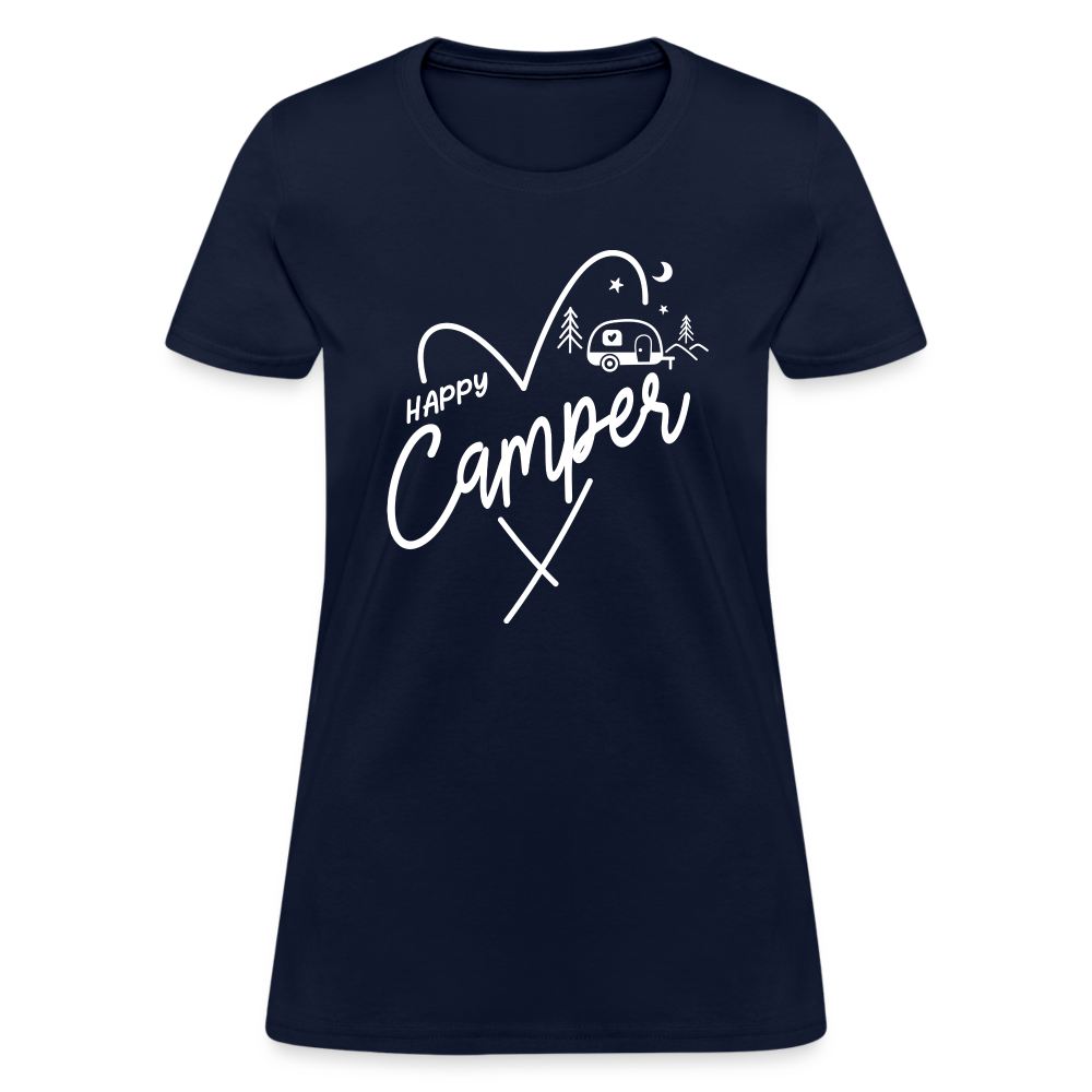 Happy Camper Women's T-Shirt (Love Camping in Nature) - navy