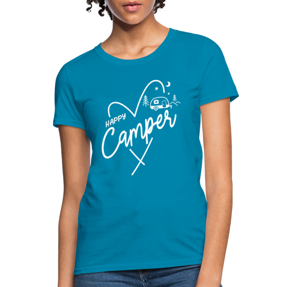 Happy Camper Women's T-Shirt (Love Camping in Nature) - turquoise