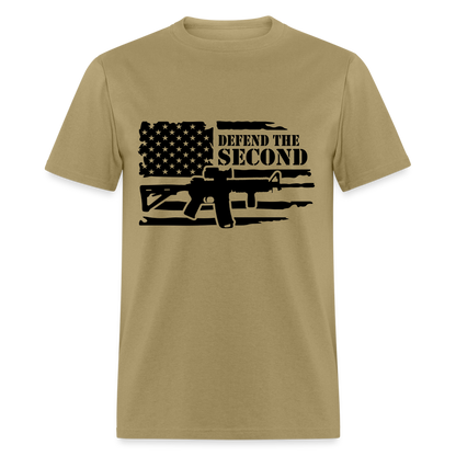 Defend the Second Amendment T-Shirt (Right to Bear Arms) - khaki