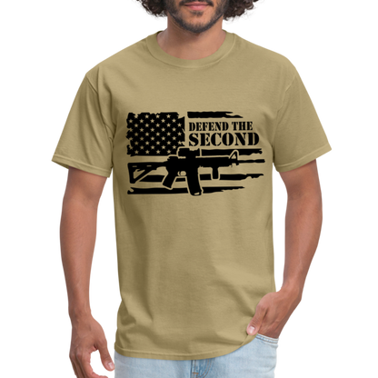 Defend the Second Amendment T-Shirt (Right to Bear Arms) - khaki