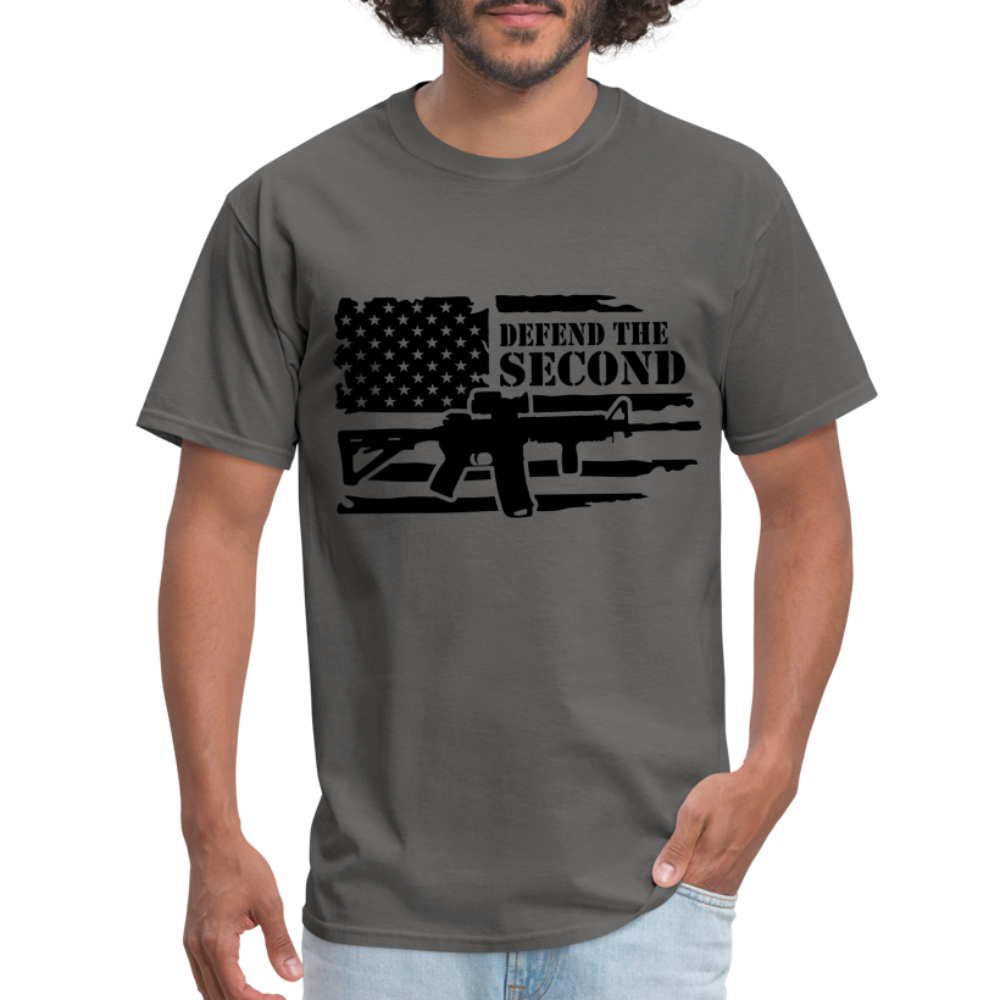 Defend the Second Amendment T-Shirt (Right to Bear Arms) - charcoal