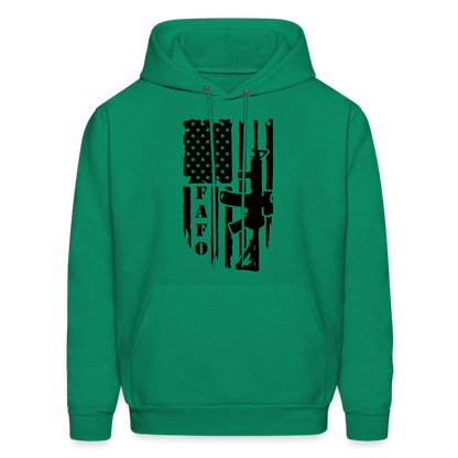 FAFO Hoodie with AR15 & American Flag - kelly green