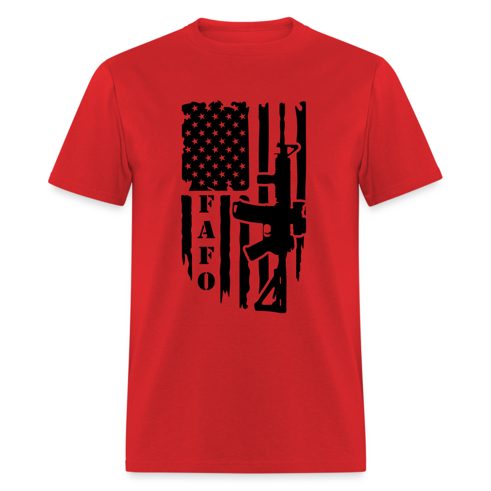 FAFO T-Shirt with AR15 & American Flag - red