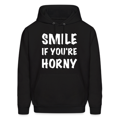 Smile if You're Horny Hoodie - black