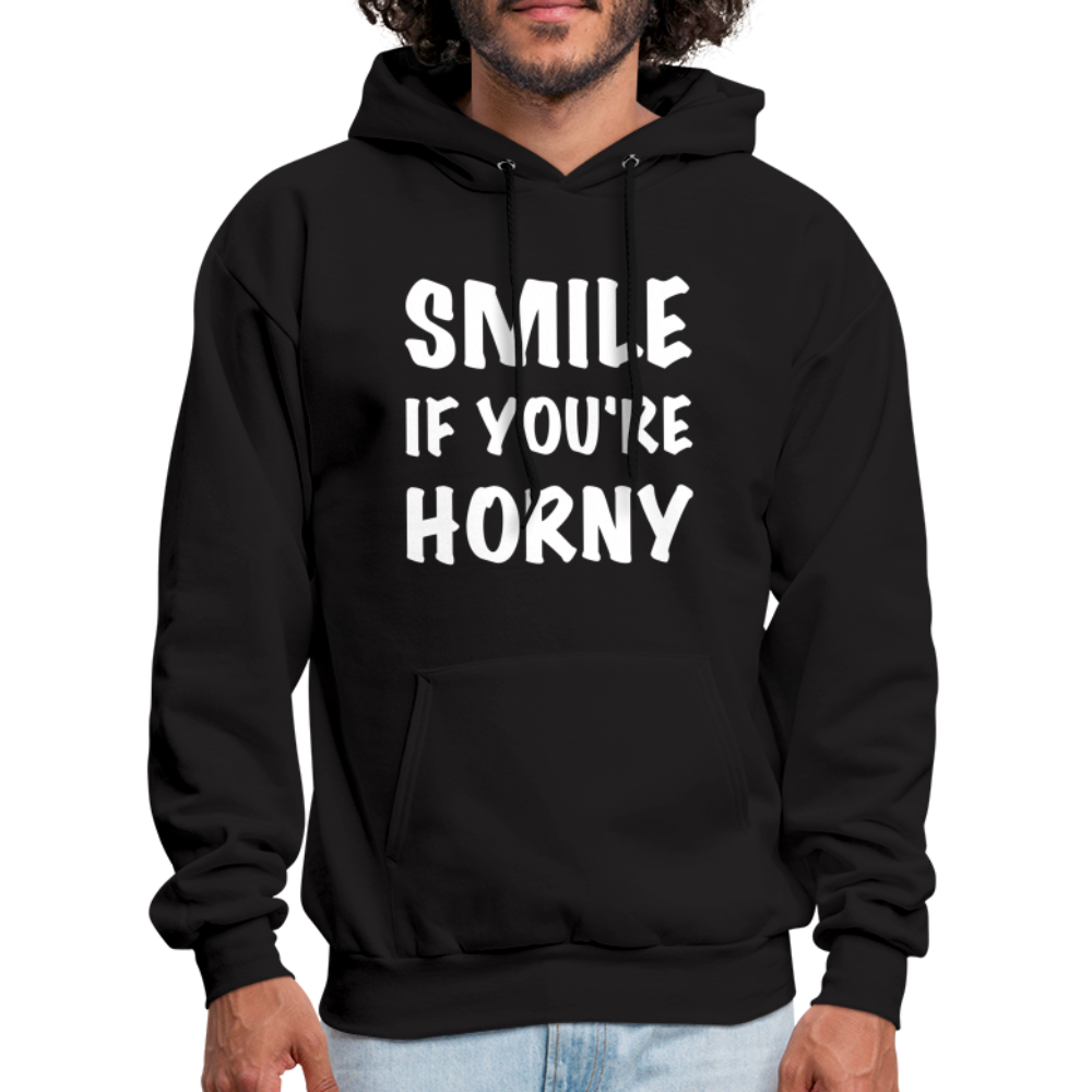 Smile if You're Horny Hoodie - black