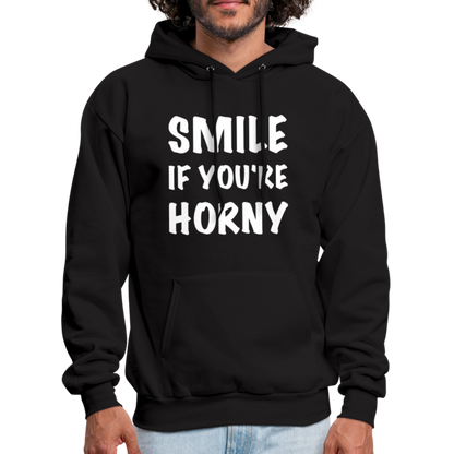 Smile if You're Horny Hoodie - black