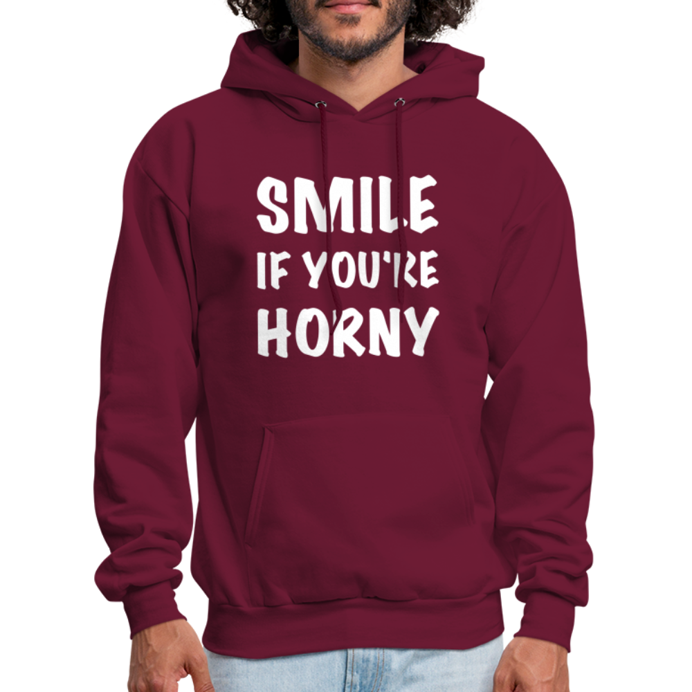 Smile if You're Horny Hoodie - burgundy