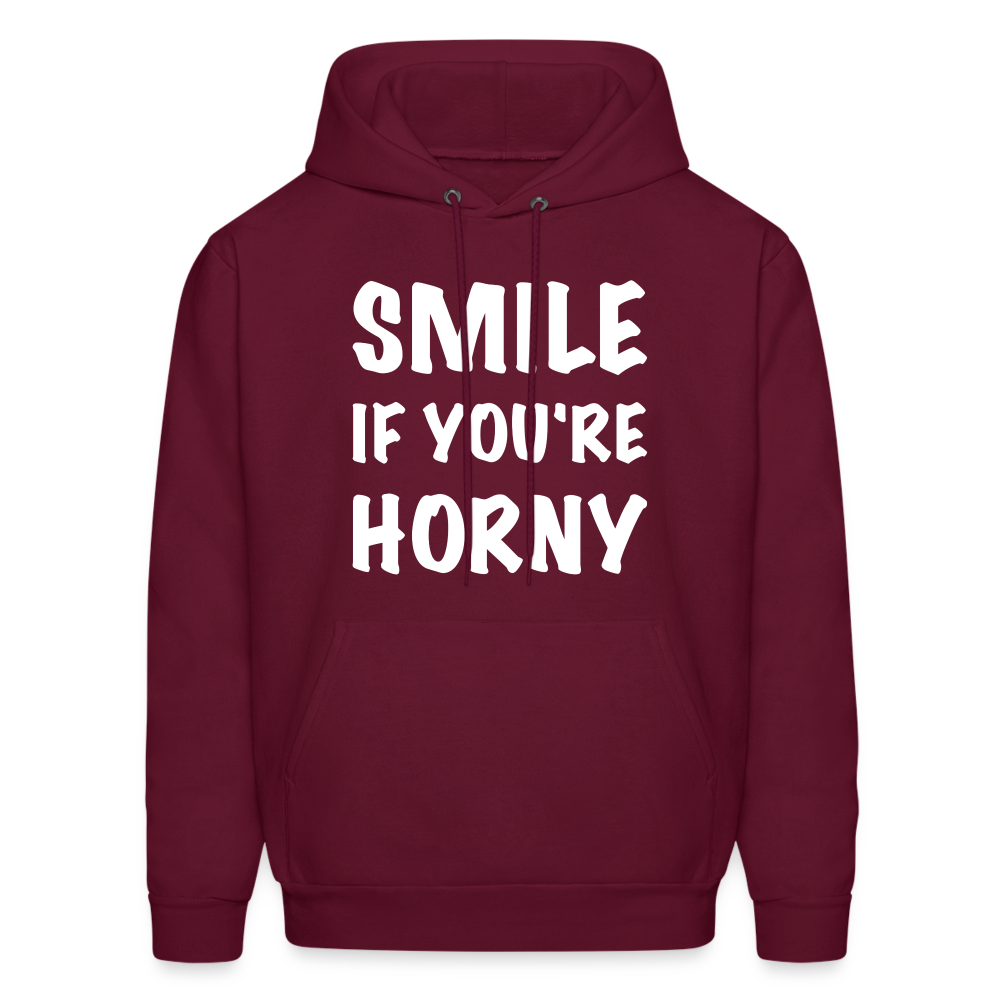 Smile if You're Horny Hoodie - burgundy