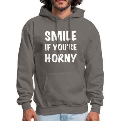 Smile if You're Horny Hoodie - asphalt gray