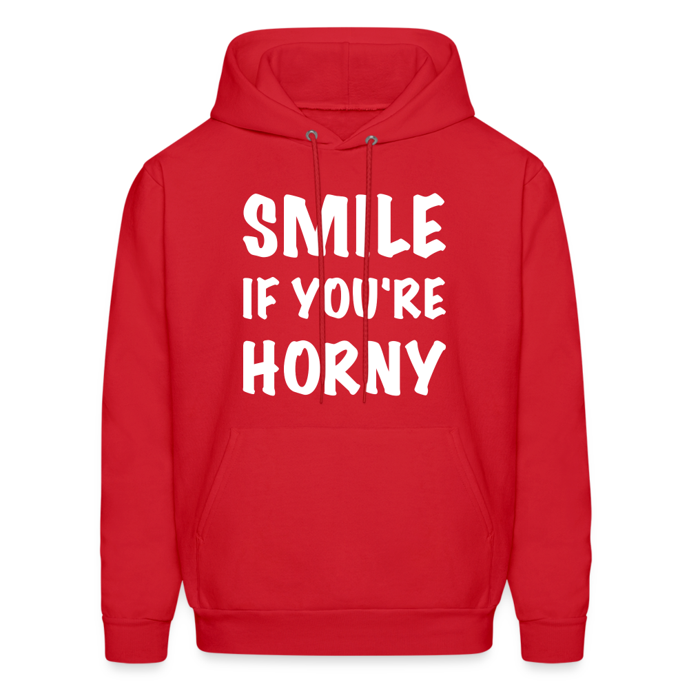 Smile if You're Horny Hoodie - red