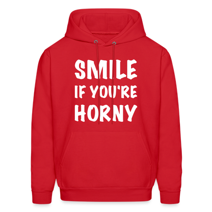 Smile if You're Horny Hoodie - red