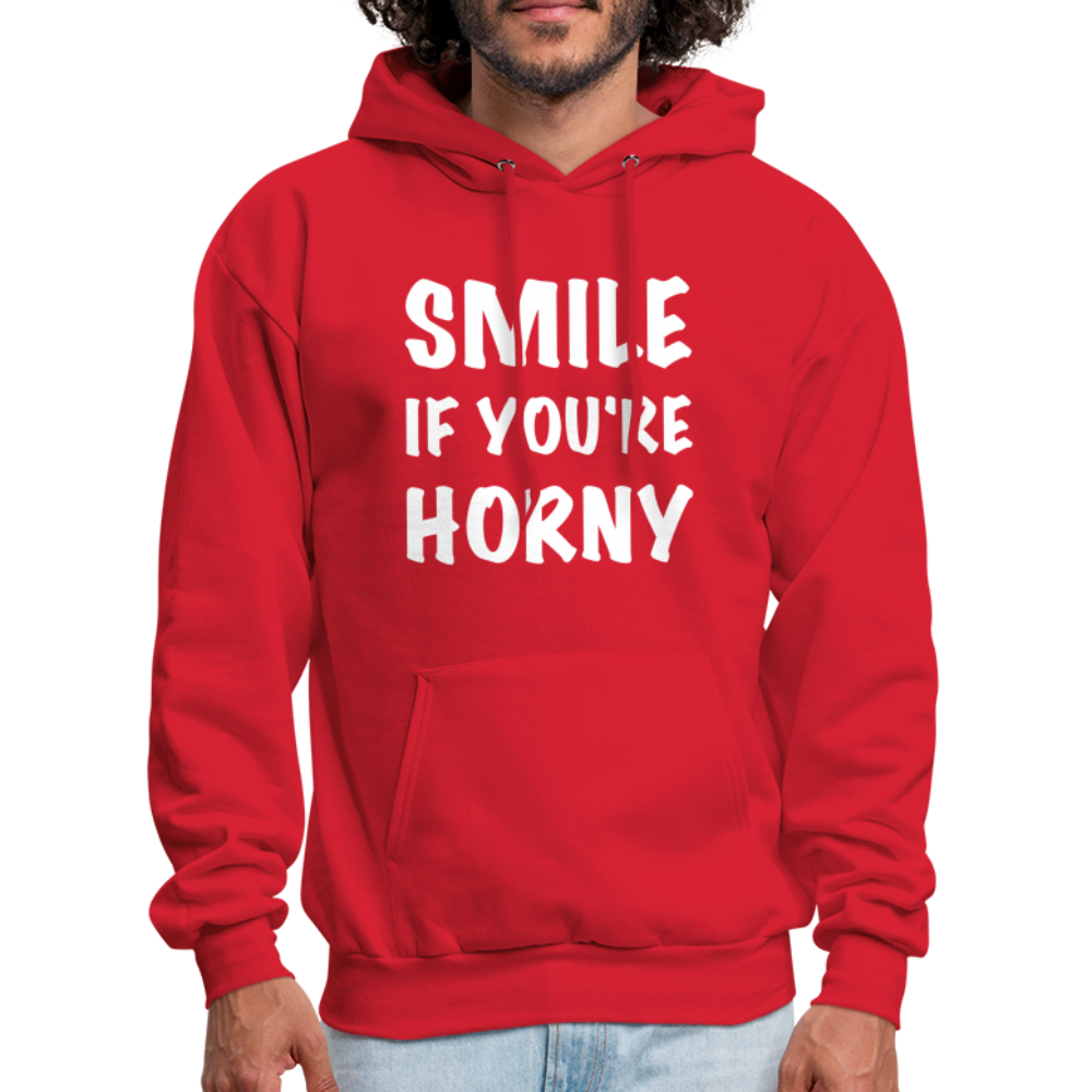 Smile if You're Horny Hoodie - red