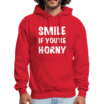 Smile if You're Horny Hoodie - red