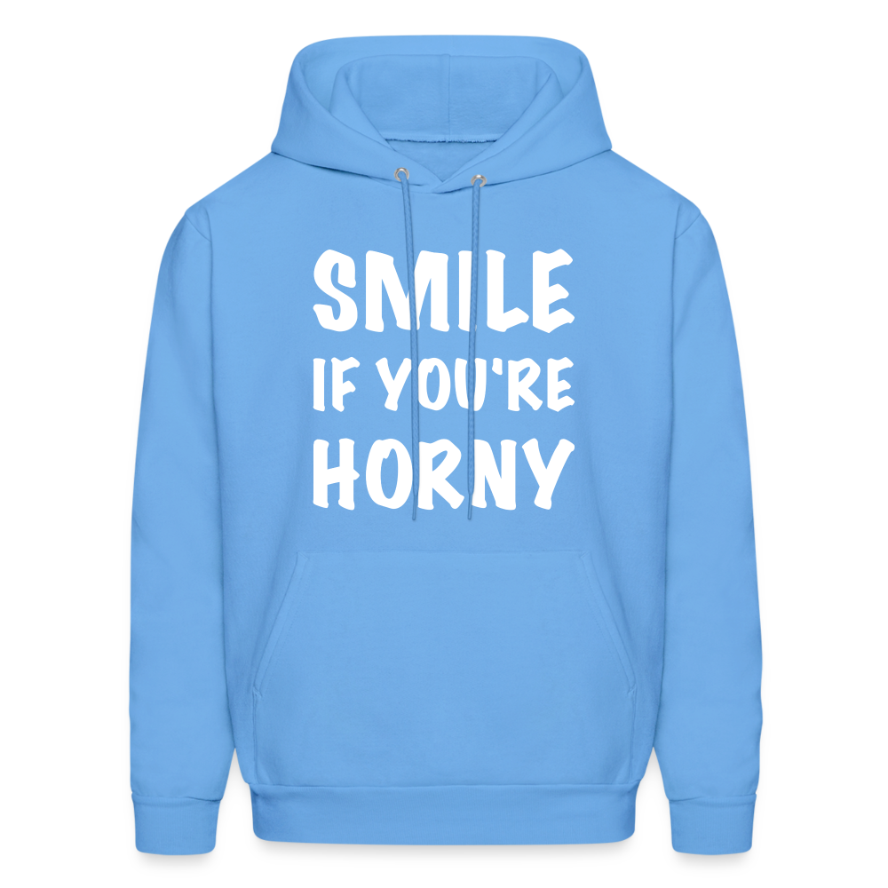 Smile if You're Horny Hoodie - carolina blue