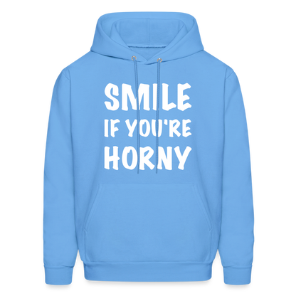 Smile if You're Horny Hoodie - carolina blue