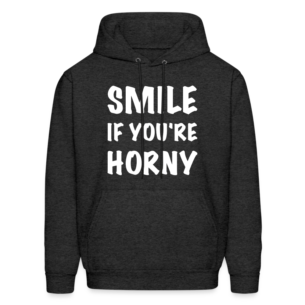 Smile if You're Horny Hoodie - charcoal grey