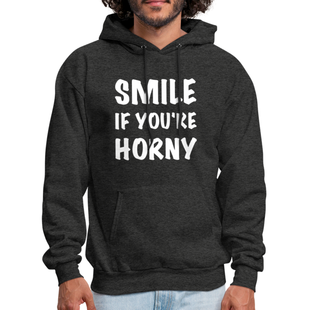 Smile if You're Horny Hoodie - charcoal grey