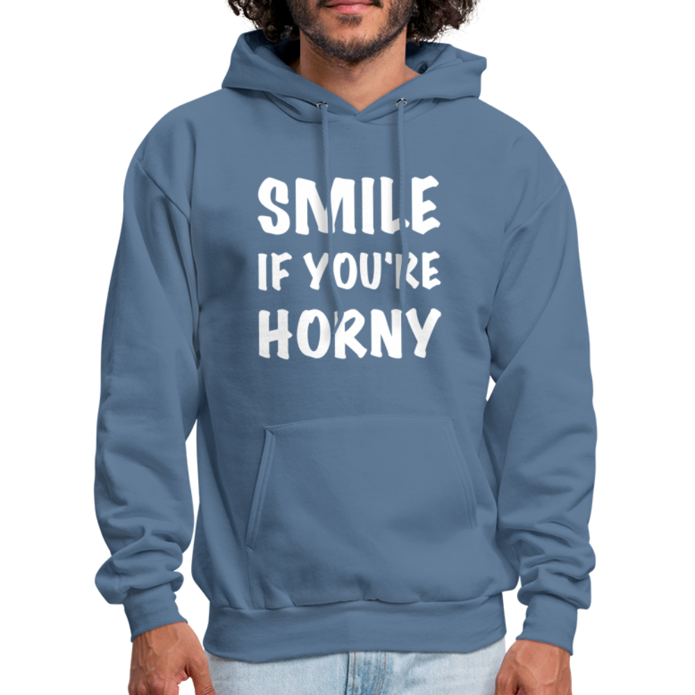 Smile if You're Horny Hoodie - denim blue