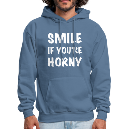 Smile if You're Horny Hoodie - denim blue