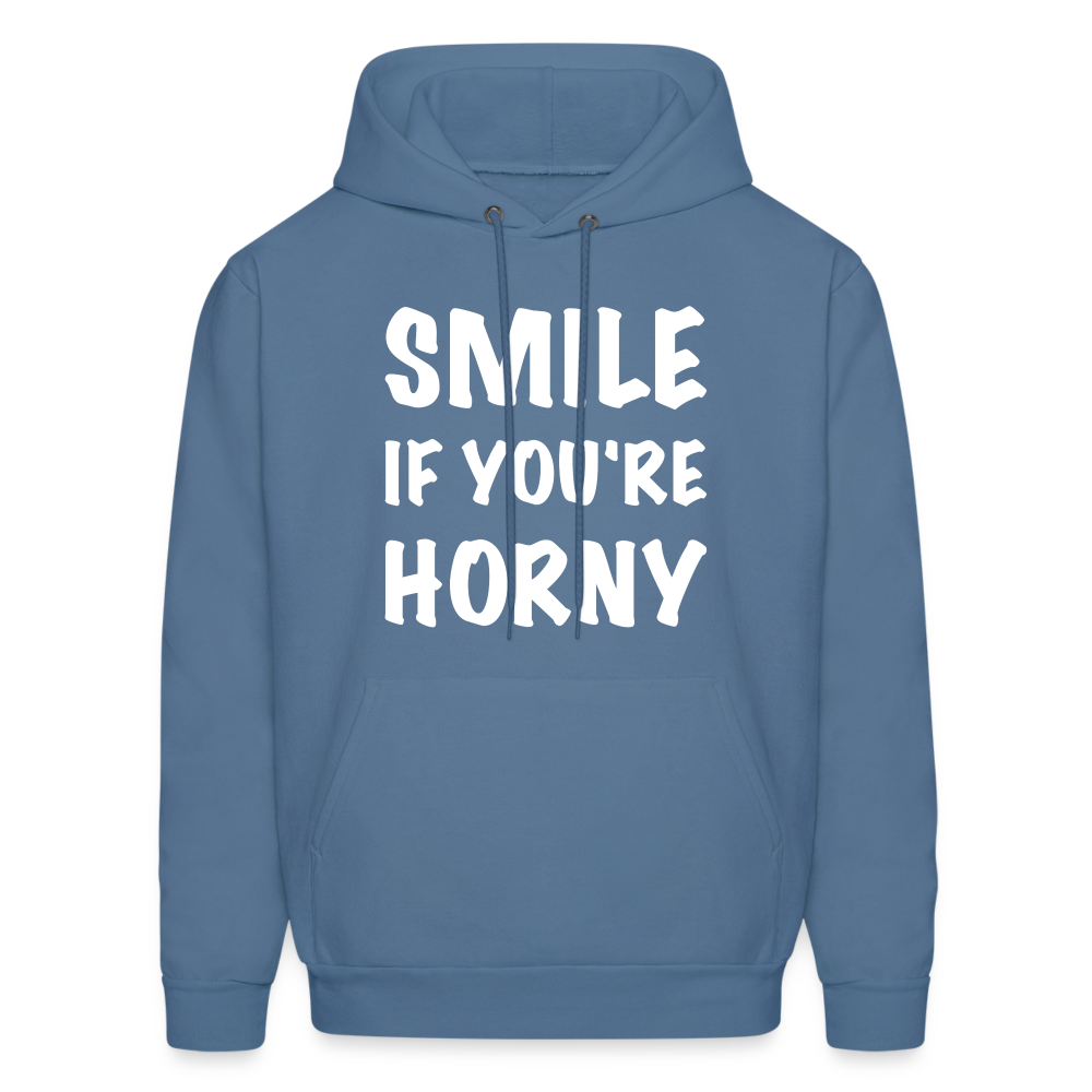 Smile if You're Horny Hoodie - denim blue