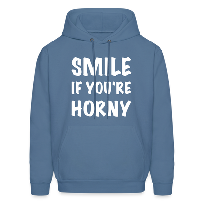 Smile if You're Horny Hoodie - denim blue