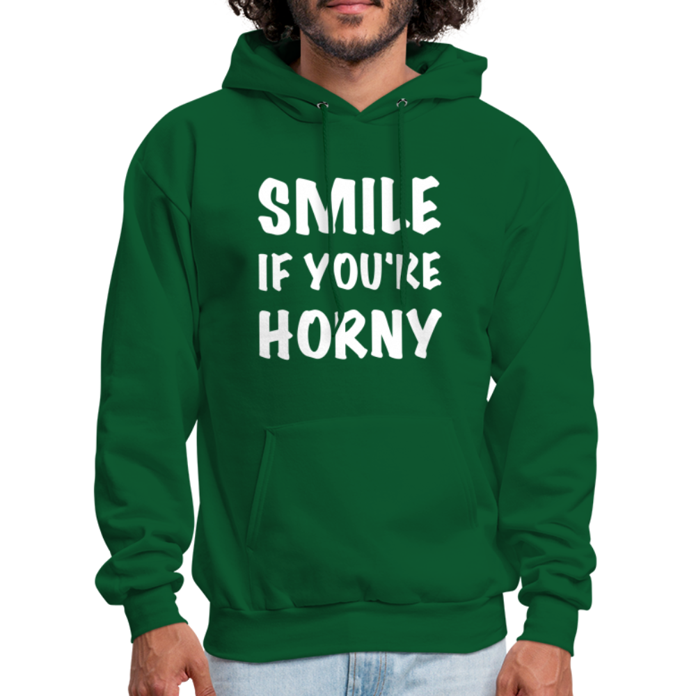 Smile if You're Horny Hoodie - forest green