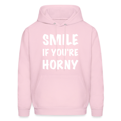 Smile if You're Horny Hoodie - pale pink