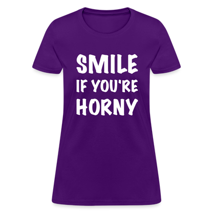 Smile if You're Horny Women's T-Shirt - purple